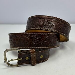 Vintage Torel 439 Top Grain Cowhide Belt Sz 42 Brown Tooled Leather Belt Texas